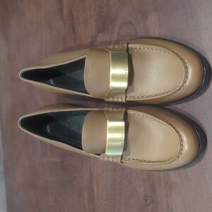 NWOT Rag & Bone Icons Carter Brown Leather Block Heel Loafers Women’s Size 38.5